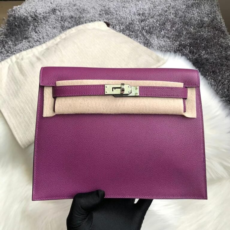 Uncle Bench Hermes Kelly danse evercolor p9 Anemone prurple Silver Hardware 22cm Full Handmade