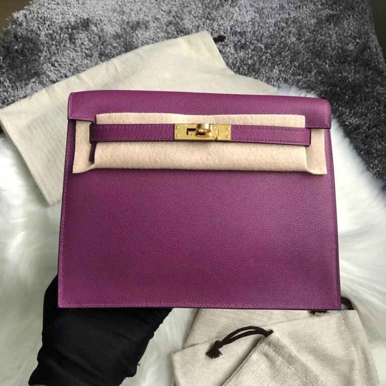 Uncle Bench Hermes Kelly danse evercolor p9 Anemone prurple Gold Hardware 22cm Full Handmade