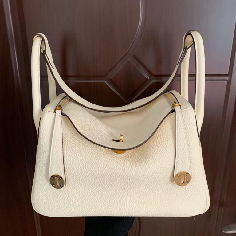 Uncle Bench Hermes Lindy Clemence i2 Creamy white Gold Hardware 30cm Full Handmade