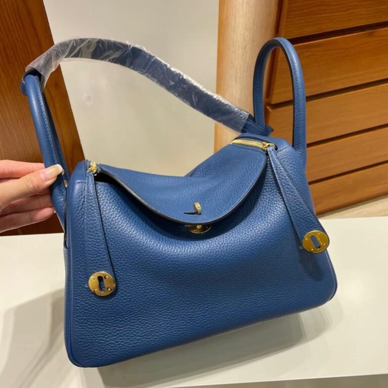 Uncle Bench Hermes Lindy Clemence S4 Deep blue Gold Hardware 30cm Full Handmade