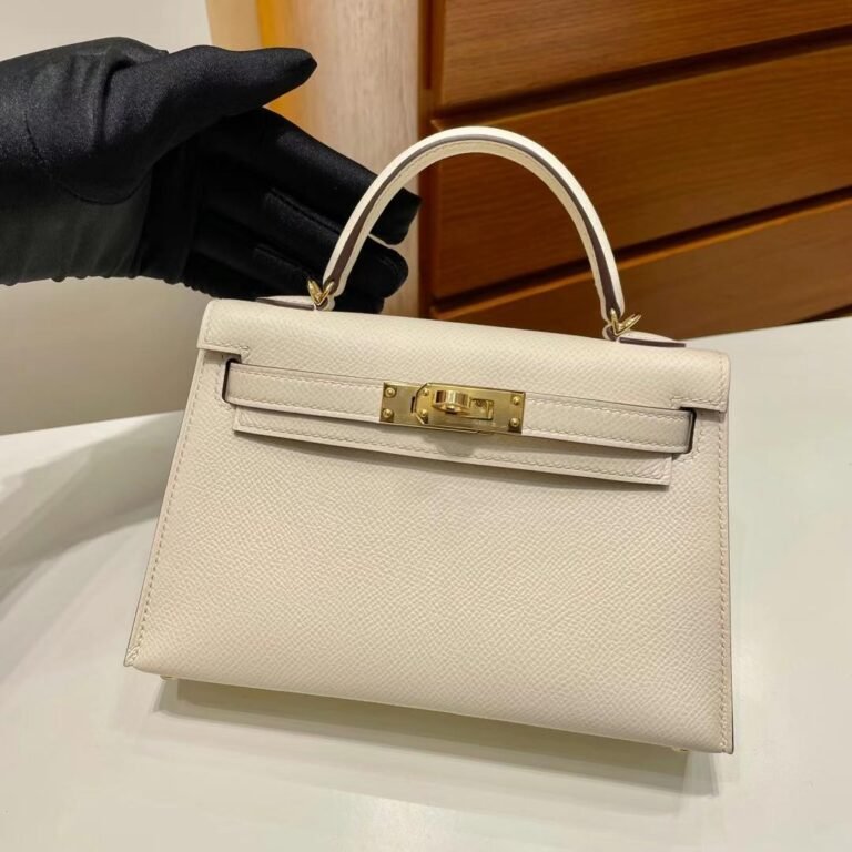 Uncle Bench Hermes Mini Kelly Epsom i2 Creamy white Gold Hardware 19cm Full Handmade