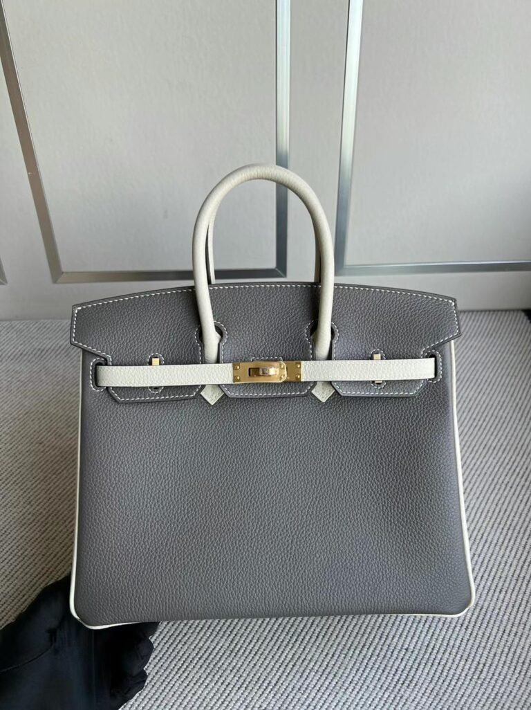 Uncle Bench Hermes Birkin Togo 8F Etain & Ck10 Creamy white Gold Hardware 25cm Full Handmade