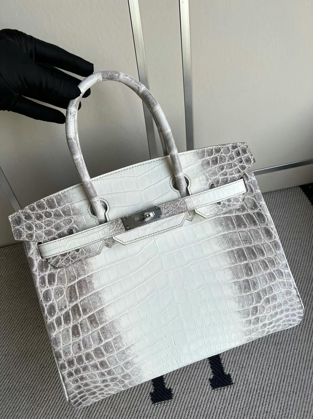 Uncle Bench Hermes Birkin Himalayan crocodile Silver Hardware 30cm Full Handmade