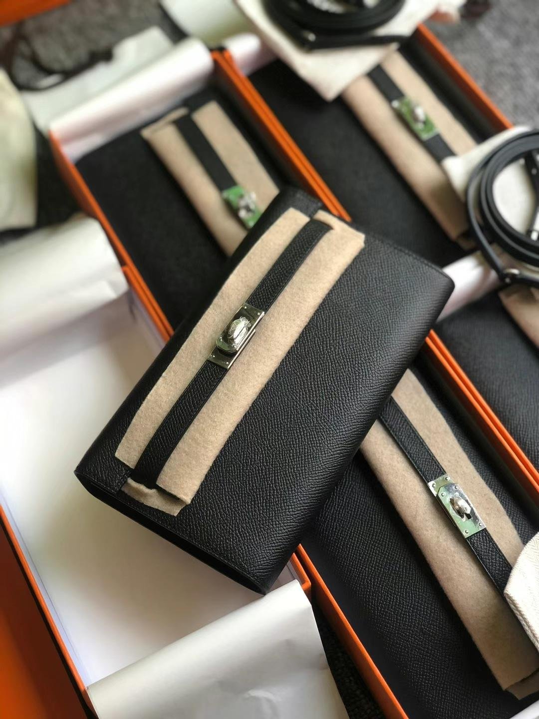 Uncle Bench Hermes Kelly woc epsom ck89 Black silver Hardware Full Handmade