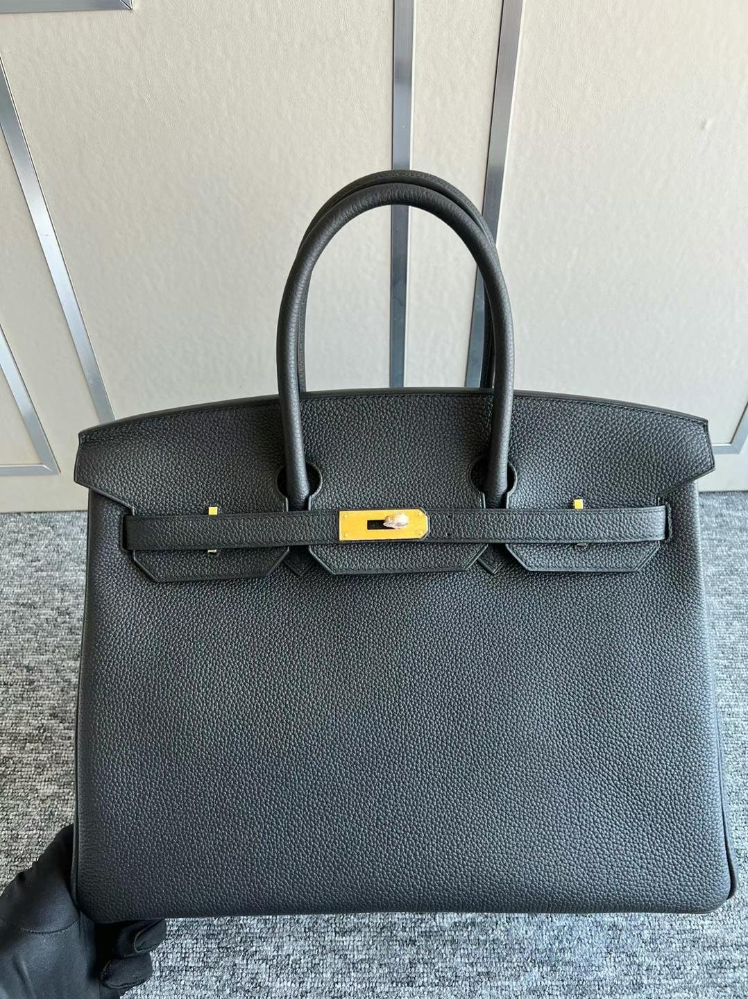 Uncle Bench Hermes Birkin Togo Ck89 Black Gold Hardware 35cm Full Handmade