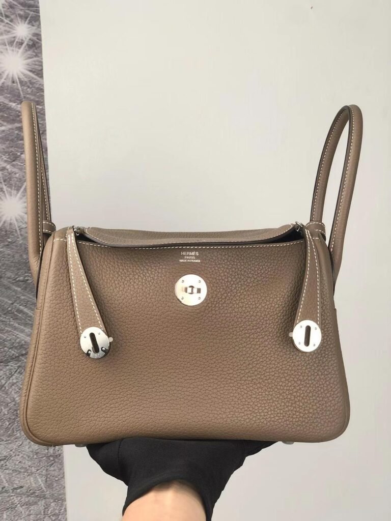 Uncle Bench Hermes Lindy Clemence Ck18 Etoupe Grey Silver Hardware 26cm Full Handmade