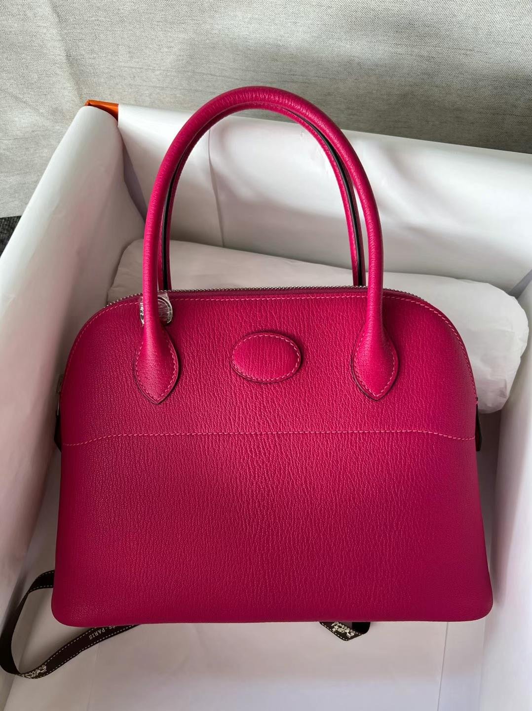 Uncle Bench Hermes Bolide Chevre 90 Rose pink Silver Hardware PHW 27cm Full Handmade