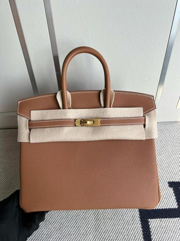 Uncle Bench Hermes Birkin Togo Ck37 Golden brown Gold Hardware 25cm Full Handmade