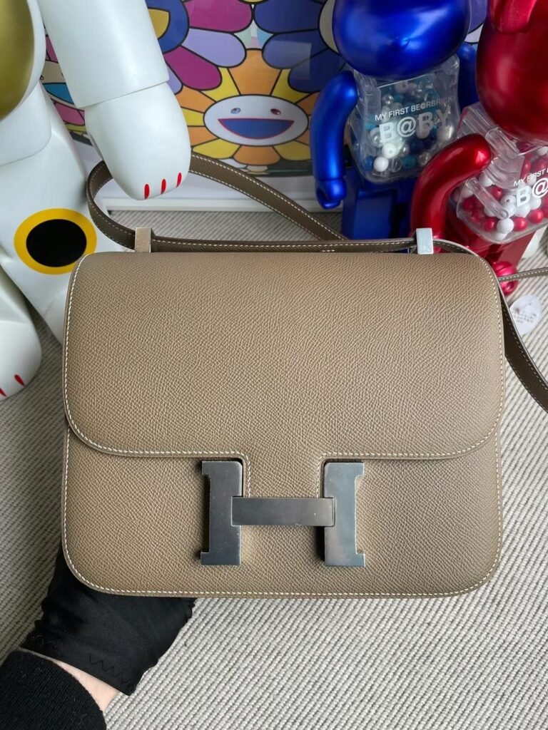 Uncle Bench Hermes Constance Epsom Ck18 Etoupe Grey Silver Hardware 24cm Full Handmade