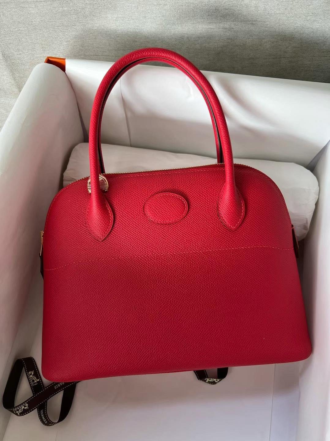 Uncle Bench Hermes Bolide Epsom A5 cuckoo red Gold Hardware 27cm Full Handmade