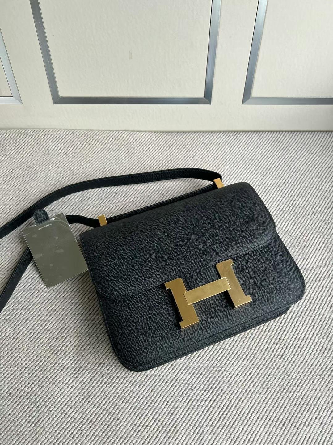 Uncle Bench Hermes Constance NEW monolayer Epsom Ck89 Black Gold Hardware 24cm Full Handmade