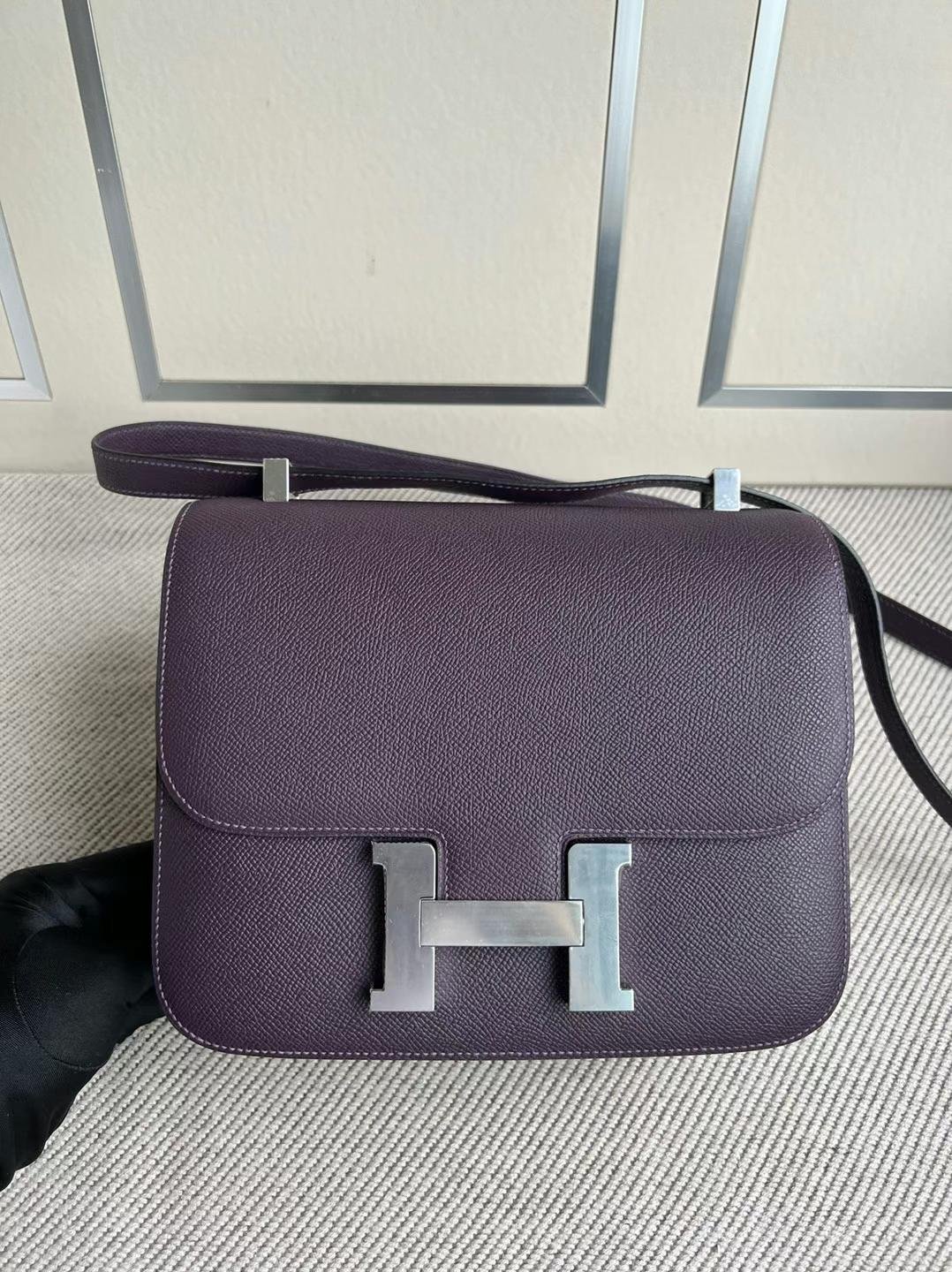 Uncle Bench Hermes Constance Epsom Ck59 grape purple Silver Hardware PHW 24cm Full Handmade