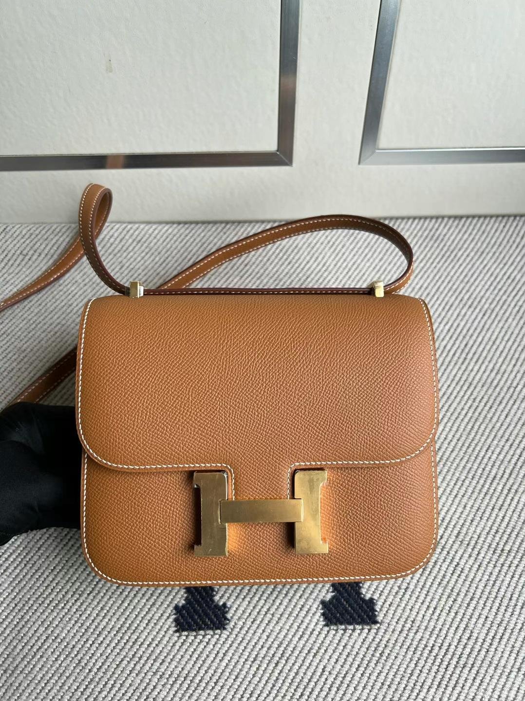 Uncle Bench Hermes Constance Epsom Ck37 Golden brown Gold Hardware GHW 19cm Full Handmade