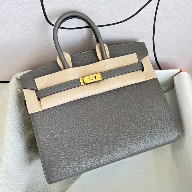 Uncle Bench Hermes Birkin Epsom Sellier 0L Grey Gold Hardware GHW 25cm Full Handmade