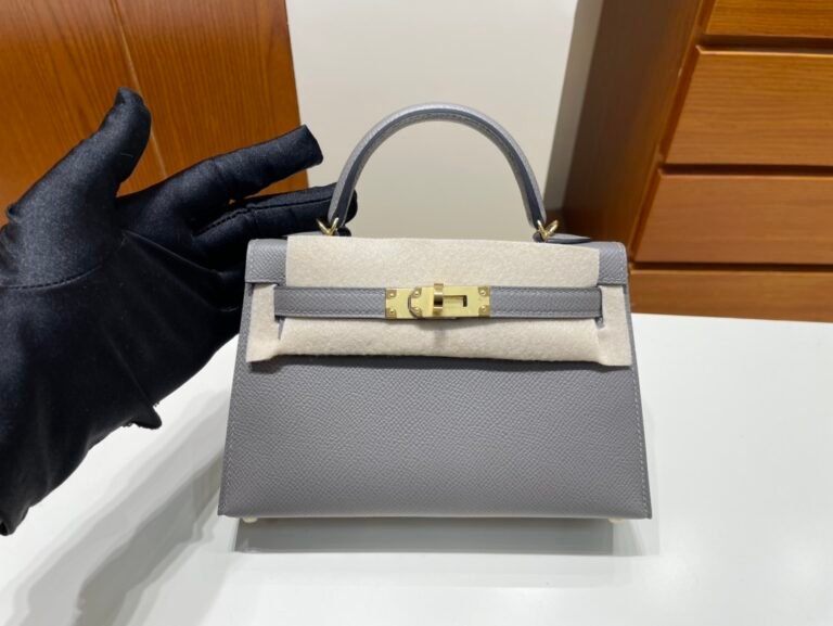 Uncle Bench Hermes Mini kelly ll Epsom 0L gris meyer Gold Hardware GHW 19cm Full Handmade