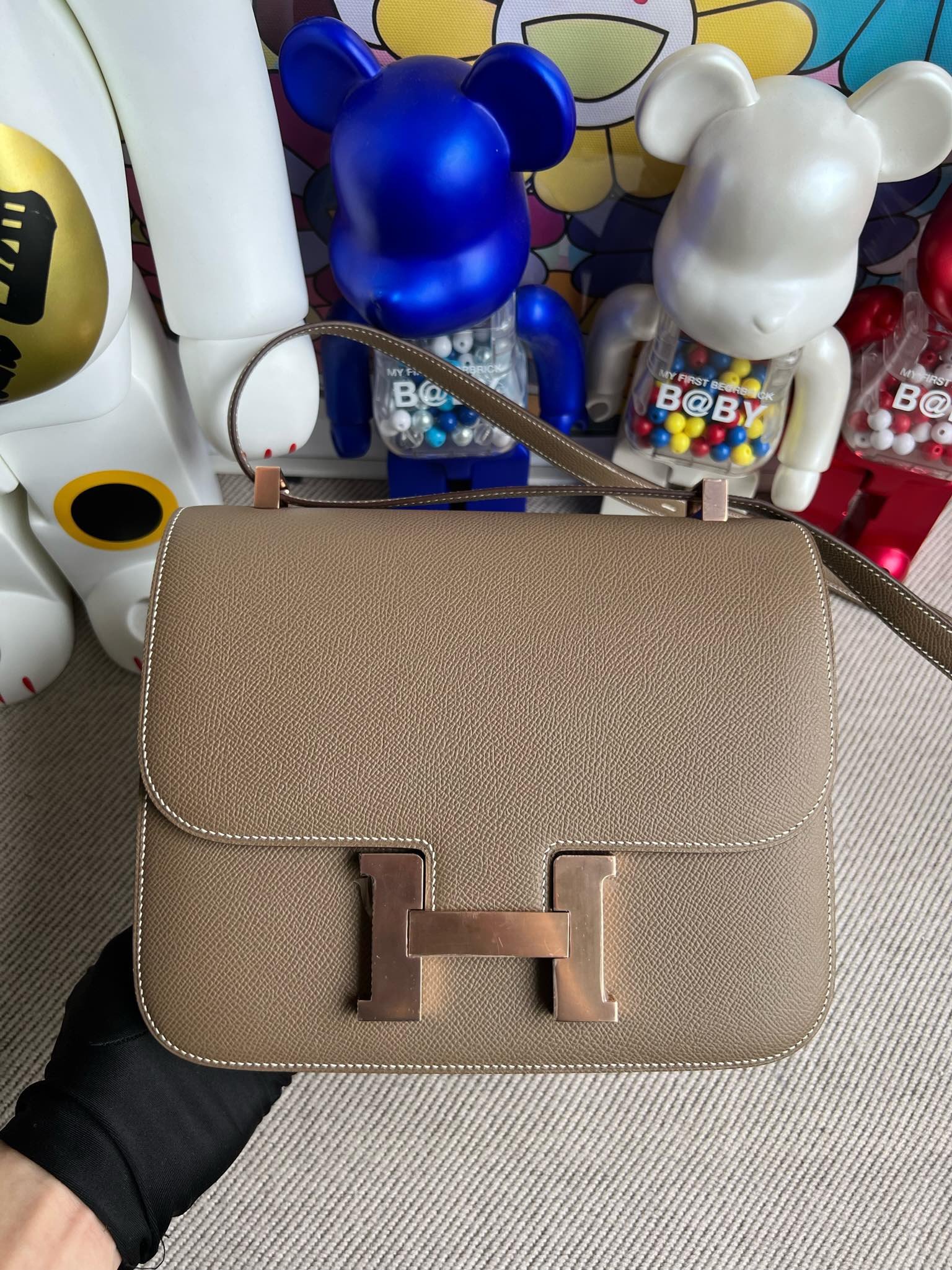 Uncle Bench Hermes Constance Epsom ck18 Etoupe Rose Gold Hardware 24cm Full Handmade