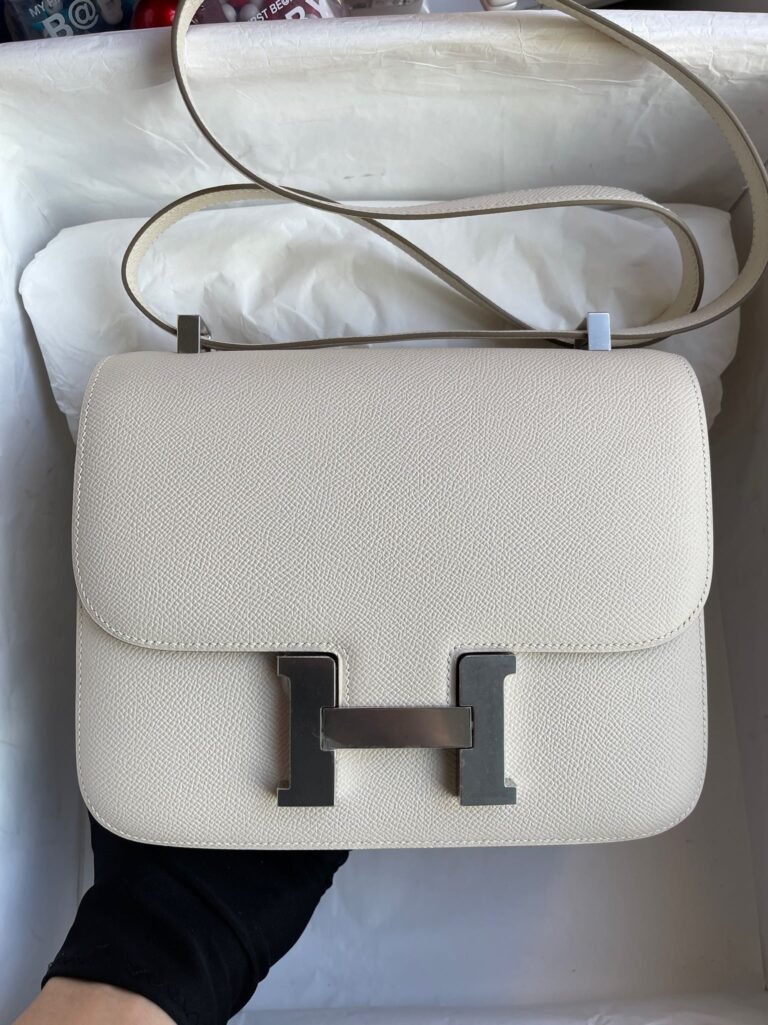 Uncle Bench Hermes Constance Epsom ck10 Creamy white Silver Hardware 24cm Full Handmade