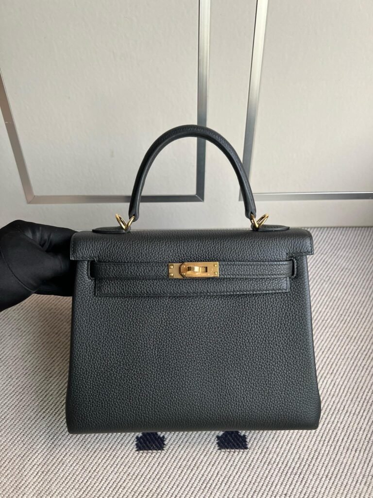Uncle Bench Hermes Kelly Togo ck89 Noir Gold Hardware GHW 25cm Full Handmade