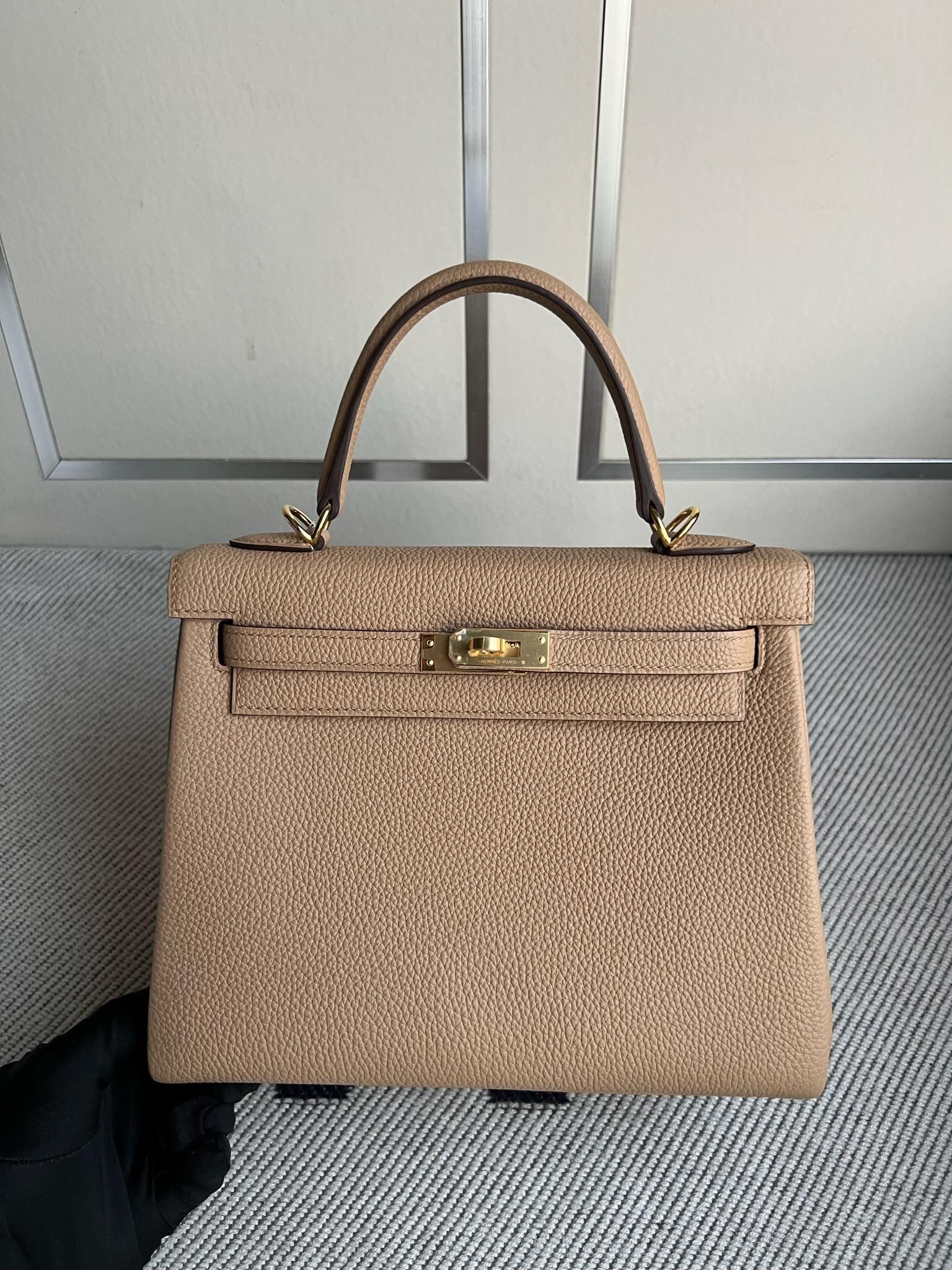 Uncle Bench Hermes Kelly Togo Chai khaki Gold Hardware GHW 25cm Full Handmade