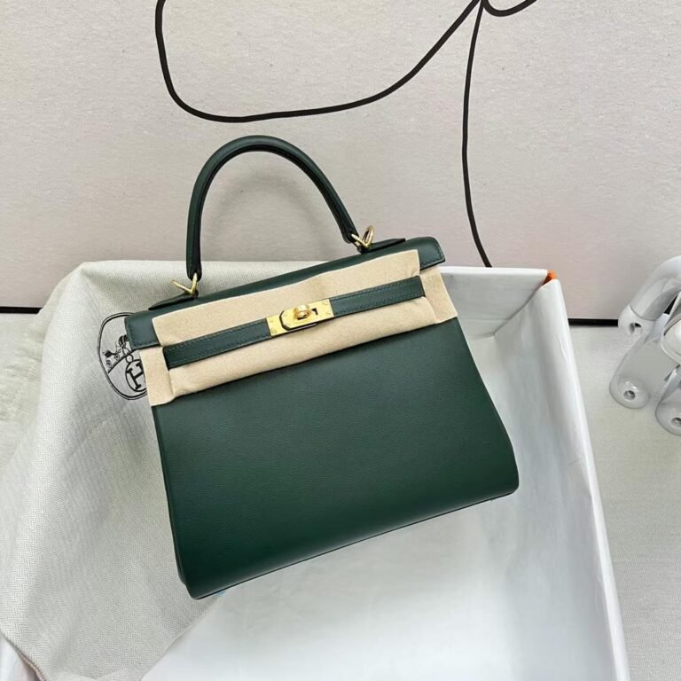Uncle Bench Hermes Kelly Swift 6O Cypress green Gold Hardware GHW 25cm Full Handmade