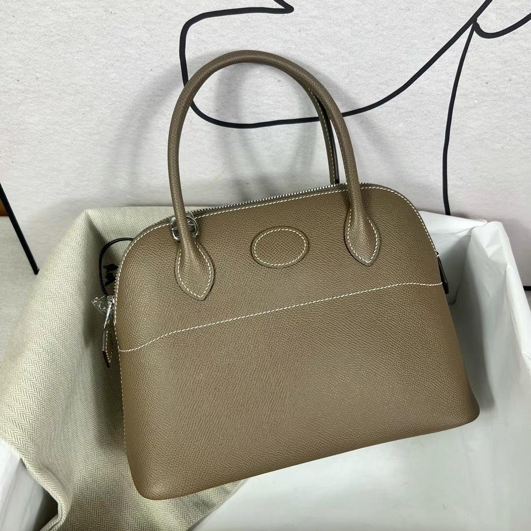 Uncle Bench Hermes Bolide Epsom Ck18 Etoupe Silver Hardware Phw 27cm Full Handmade