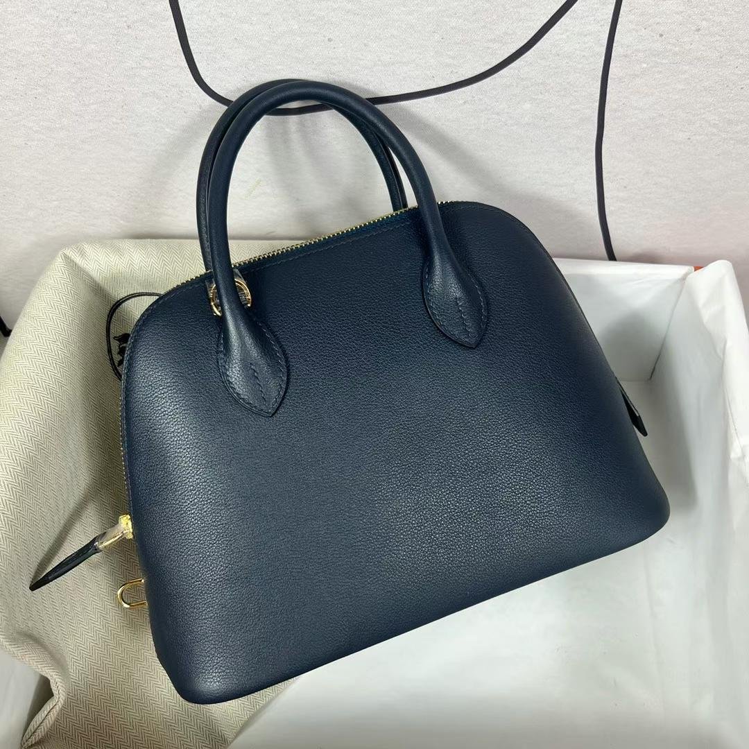 Uncle Bench Hermes Bolide Evercolor 2z Dark blue Gold Hardware Ghw 25cm Full Handmade