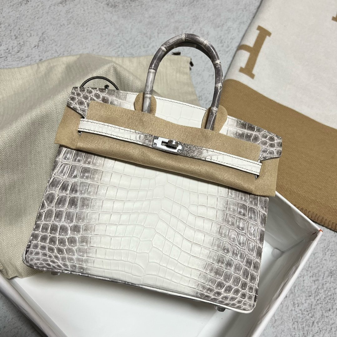 Uncle Bench Hermes Birkin Himalaya Matte crocodile Silver Hardware Phw 25cm Full Handmade