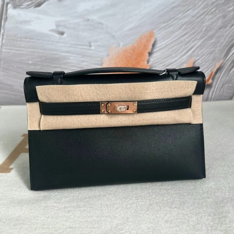 Uncle Bench Hermes Mini Kelly Pochette Swift Ck89 Black Rose Gold Hardware Phw 22cm Full Handmade