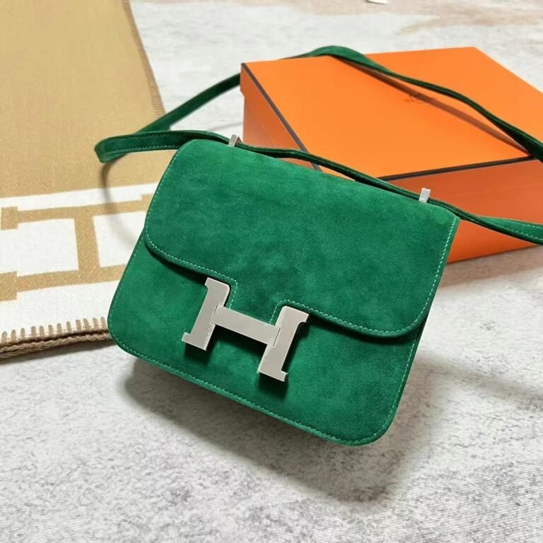 Uncle Bench Hermes Constance Suede U4 Velvet green Silver Hardware Phw 18cm Full Handmade