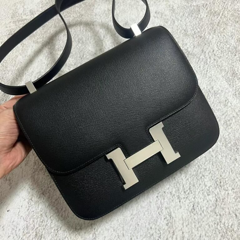 Uncle Bench Hermes Constance Epsom Ck89 Black Silver Hardware PHW 24cm Full Handmade