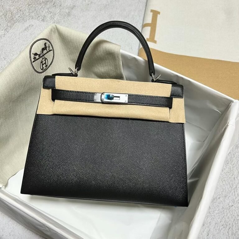 Uncle Bench Hermes Kelly Epsom Ck89 Black Silver Hardware Phw 28cm Full Handmade