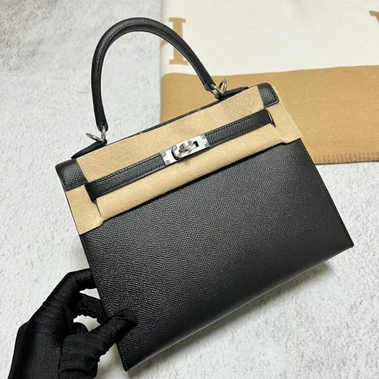 Uncle Bench Hermes Kelly Epsom Ck89 Black Silver Hardware Phw 25cm Full Handmade