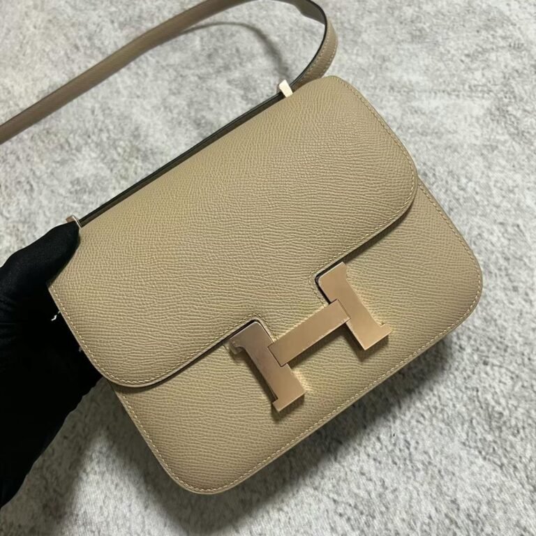 Uncle Bench Hermes Constance Epsom S2 Trench Grey & Tea color Rose Gold Hardware 18cm Full Handmade
