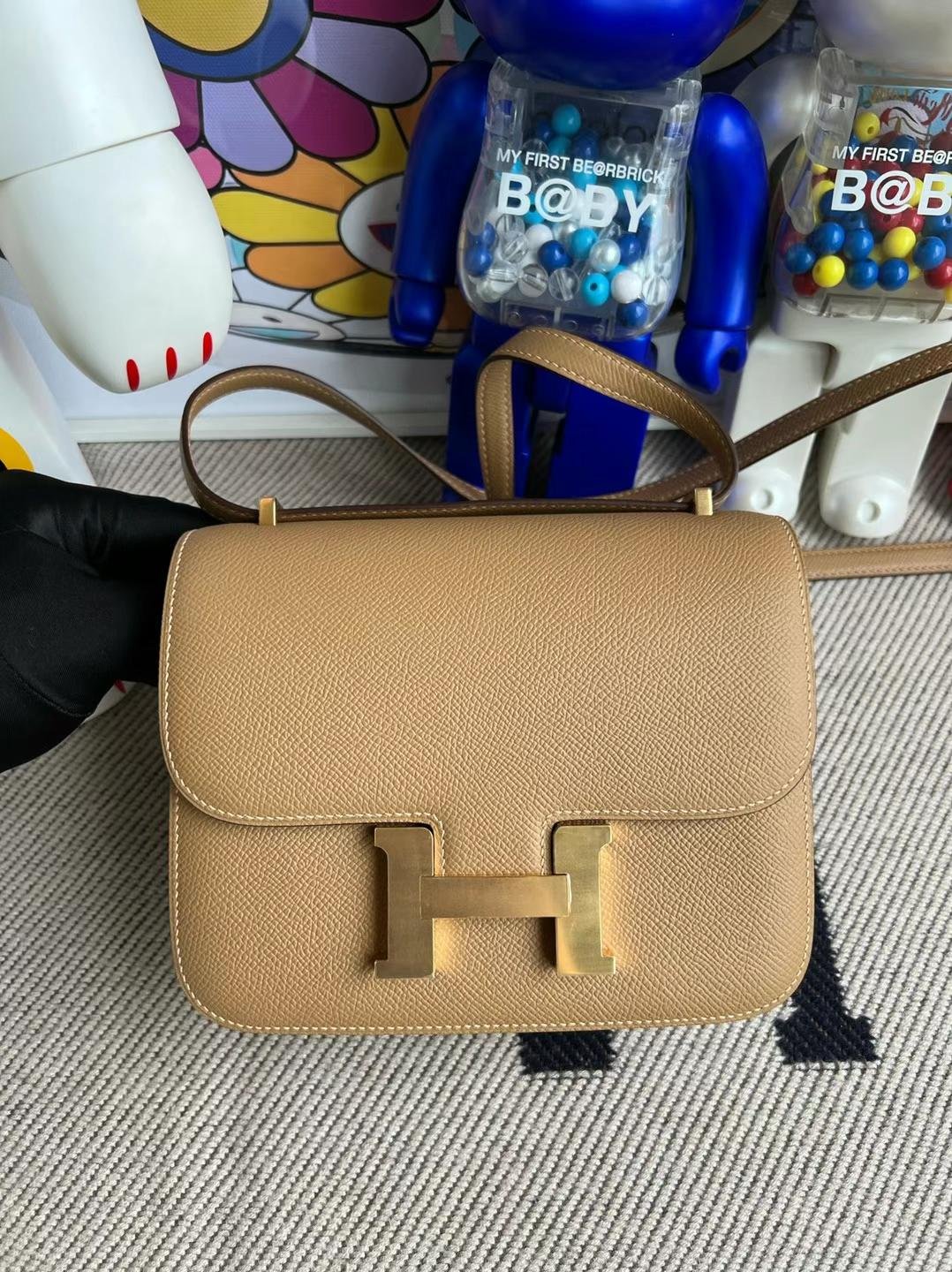 Uncle Bench Hermes Constance Epsom 0M Tea color Gold Hardware 18cm Full Handmade