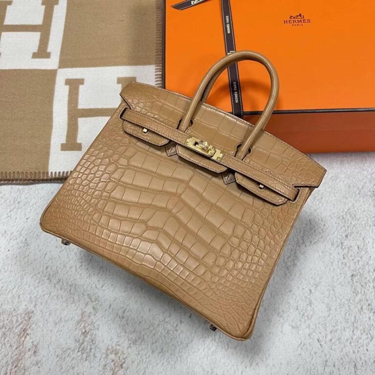 Uncle Bench Hermes Birkin matte alligator crocodile 0M Tea color Gold Hardware Ghw 25cm Full Handmade