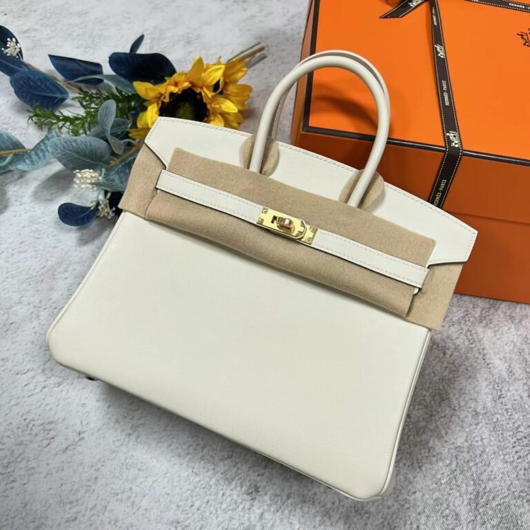 Uncle Bench Hermes Birkin Swift Ck10 Craie White Gold Hardware 25cm Full Handmade