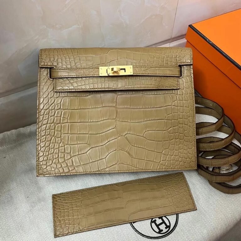 Uncle Bench Hermes Kelly danse Matte Alligator 2H khaki Gold Hardware Ghw 22cm Full Handmade