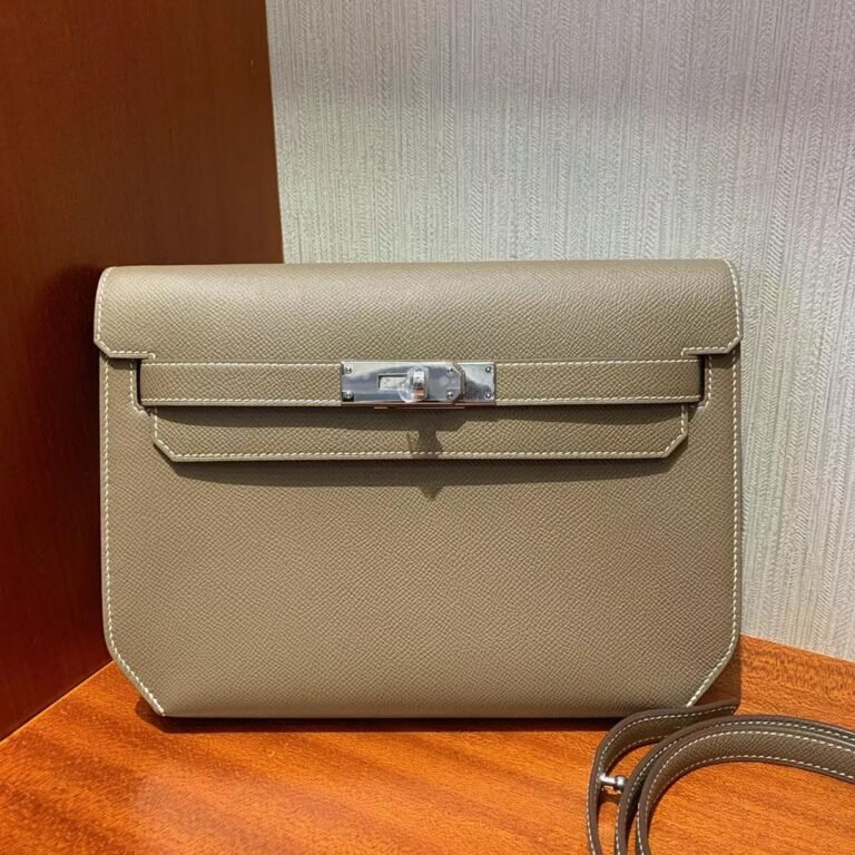 Uncle Bench Hermes Kelly depeches Epsom Ck18 Etoupe Grey Silver Hardware 25cm Full Handmade