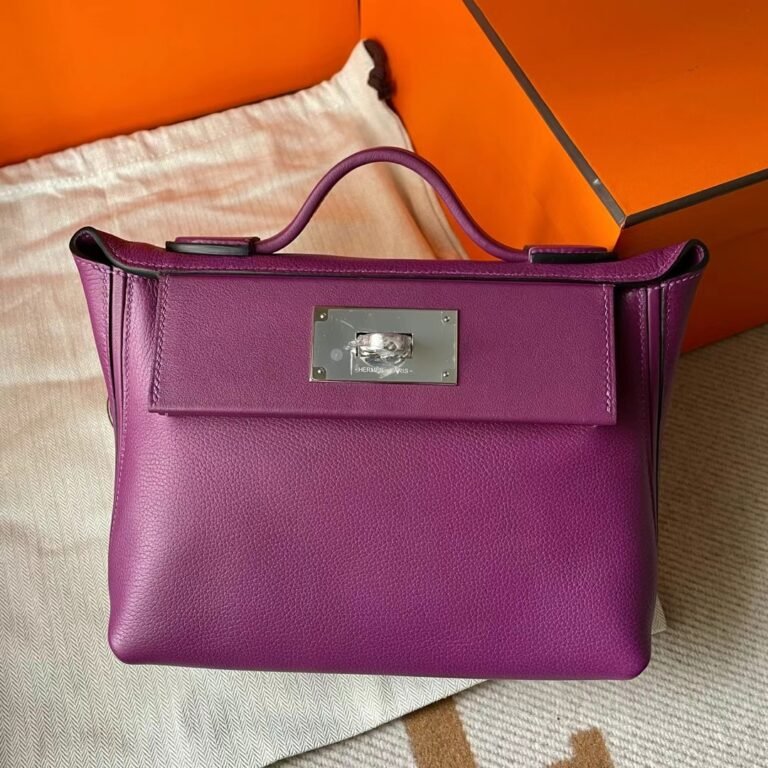 Uncle Bench Hermes Mini kelly 2424 Evercolor & Swift P9 actiniae purple Silver Hardware Phw 21cm Full Handmade