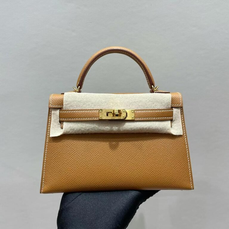 Uncle Bench Hermes Mini Kelly Epsom Ck37 Golden brown Gold Hardware Ghw 19cm Full Handmade