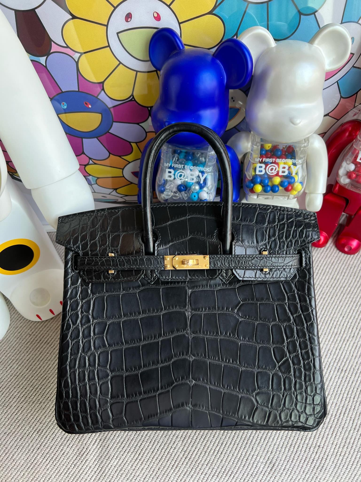 Uncle Bench Hermes Birkin Alligator matt ck89 Noir Gold Hardware GHW 25cm Full Handmade