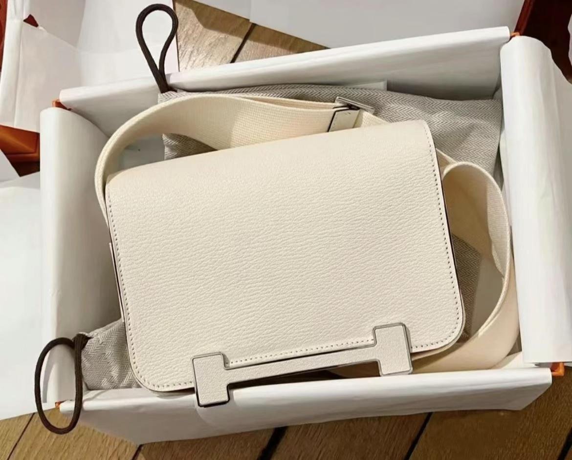 Uncle Bench Hermes Geta Chevre i2 Creamy white Silver Hardware 20cm Full Handmade