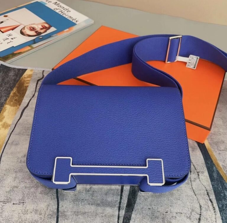 Uncle Bench Hermes Geta Chevre 7T Bright blue Silver Hardware 20cm Full Handmade