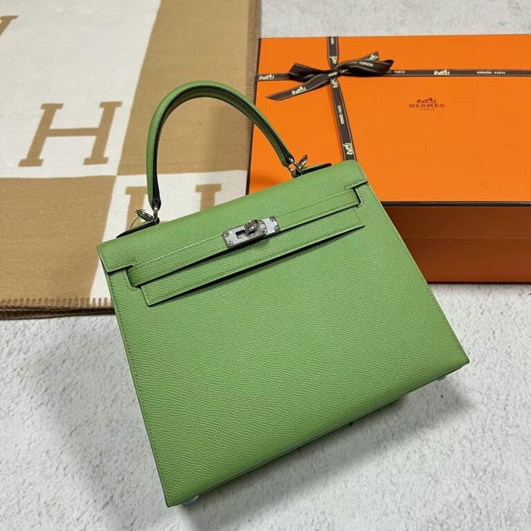 Uncle Bench Hermes Kelly Epsom i3 Avocado green Gold Hardware 25cm Full Handmade