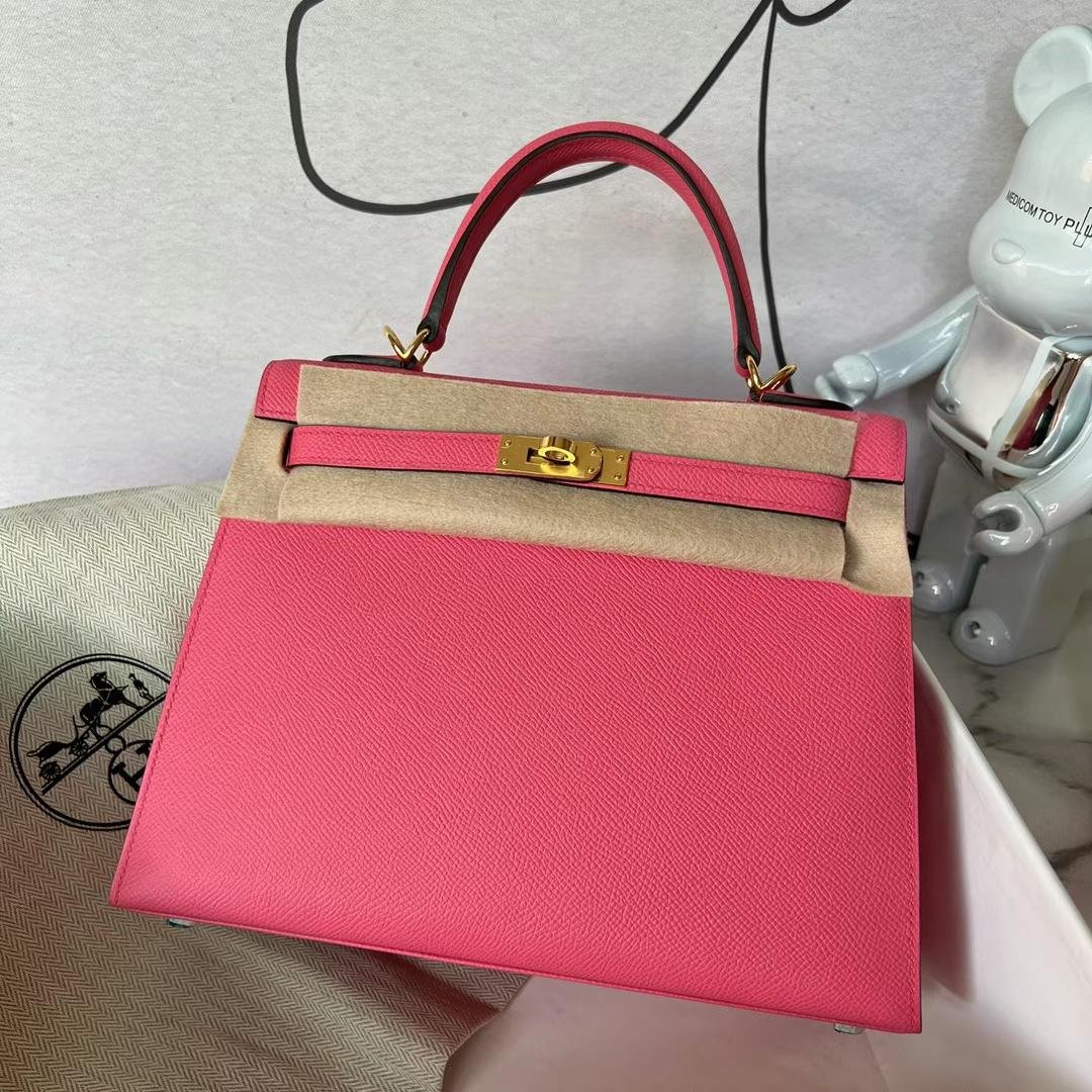 Uncle Bench Hermes Kelly Epsom 8W New lipstick pink Gold Hardware 25cm Full Handmade