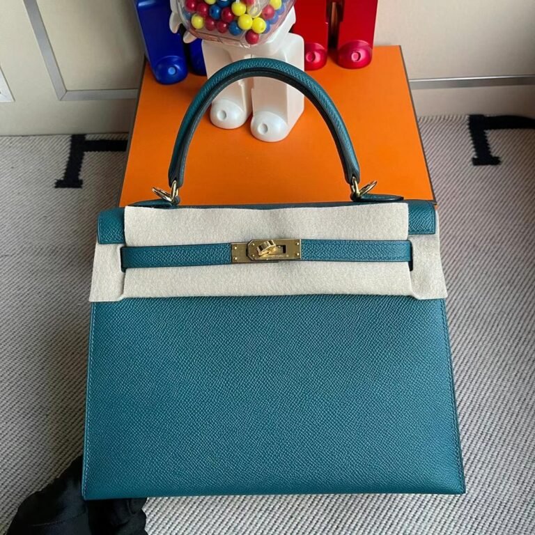 Uncle Bench Hermes Kelly Epsom W0 Vert Bosphore Ghw Gold Hardware 25cm Full Handmade