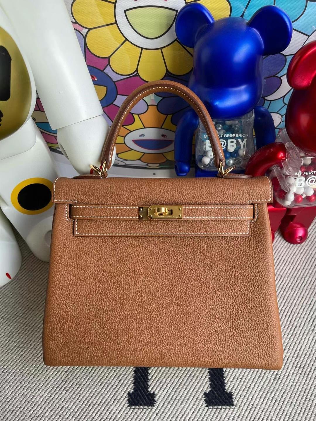 Uncle Bench Hermes Kelly Togo Ck37 Golden brown Ghw Gold Hardware 25cm Full Handmade