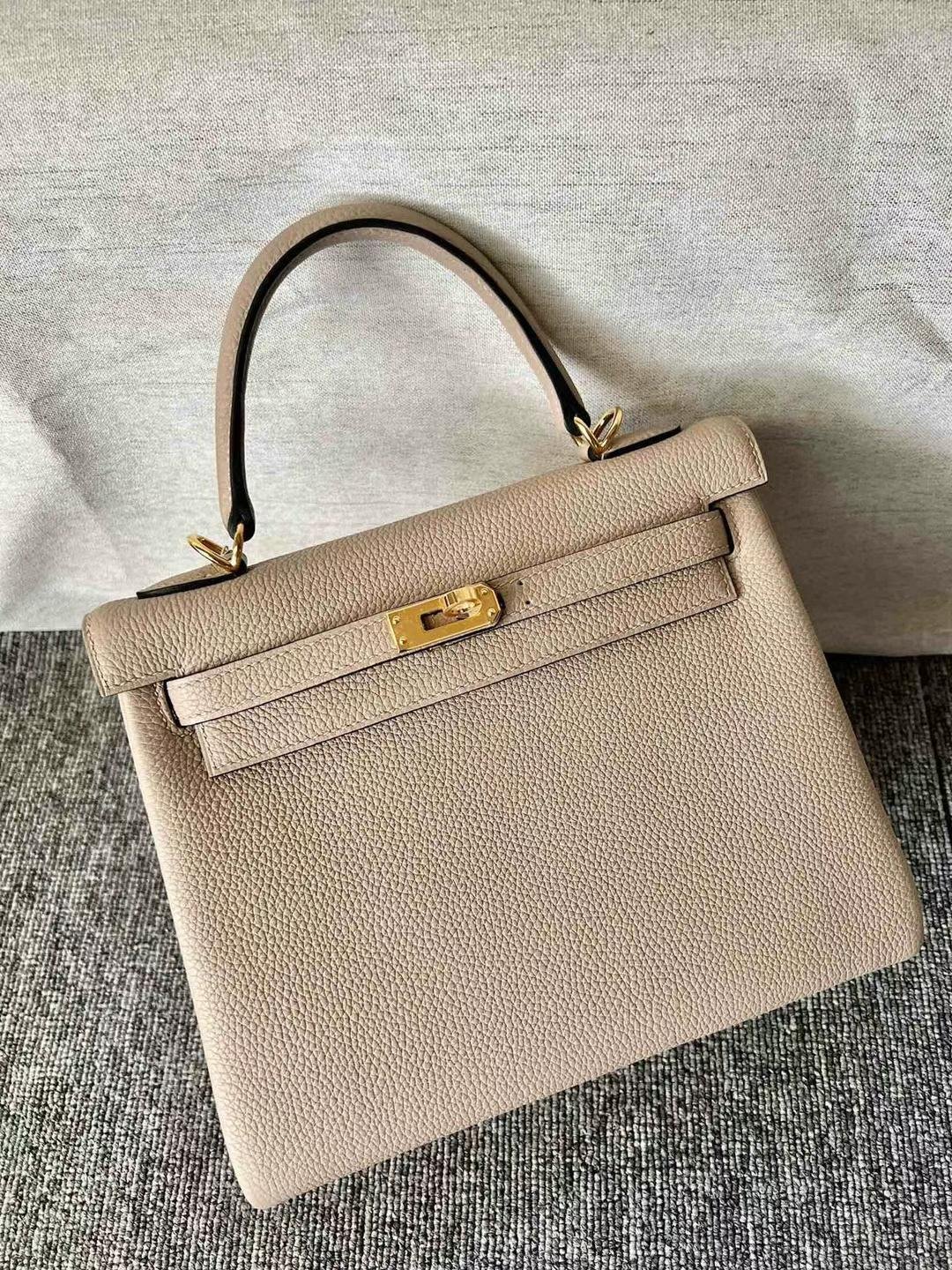Uncle Bench Hermes Kelly Togo S3 Trench Grey Ghw Gold Hardware 25cm Full Handmade