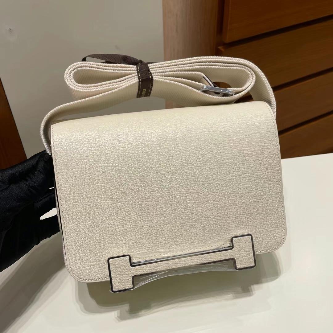 Uncle Bench Hermes New Geta Chevre i2 Creamy white Silver Hardware 20cm Full Handmade