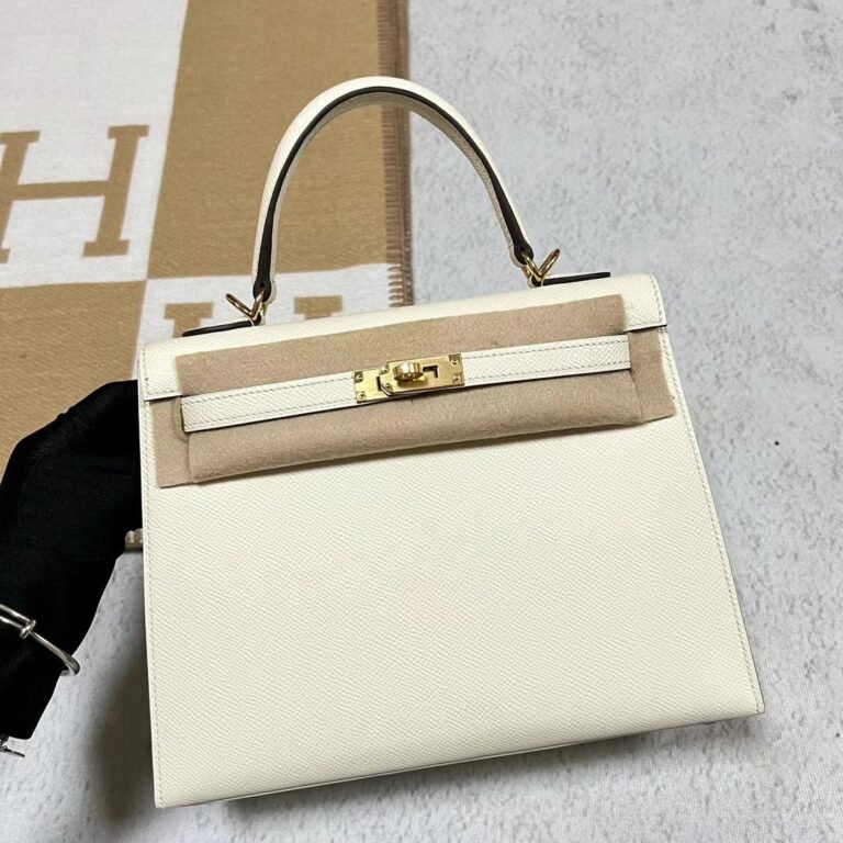 Uncle Bench Hermes Kelly Epsom i2 Creamy White Gold Hardware 25cm Full Handmade